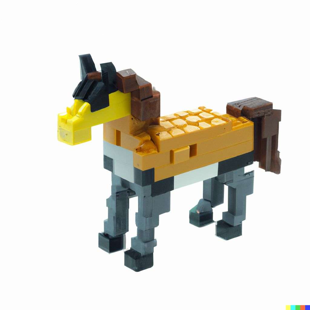 a horse, made from LEGO bricks